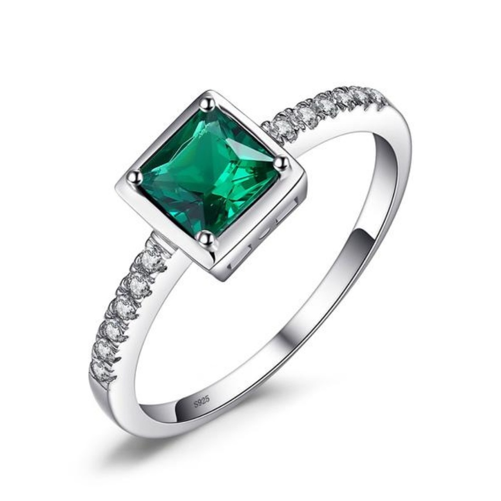 💚 Nano Russian Emerald Ring - 925 Sterling Silver 💍 - Picture 4 of 7
